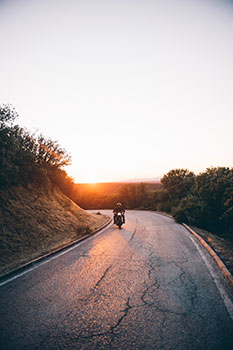 Man riding a motorcycle